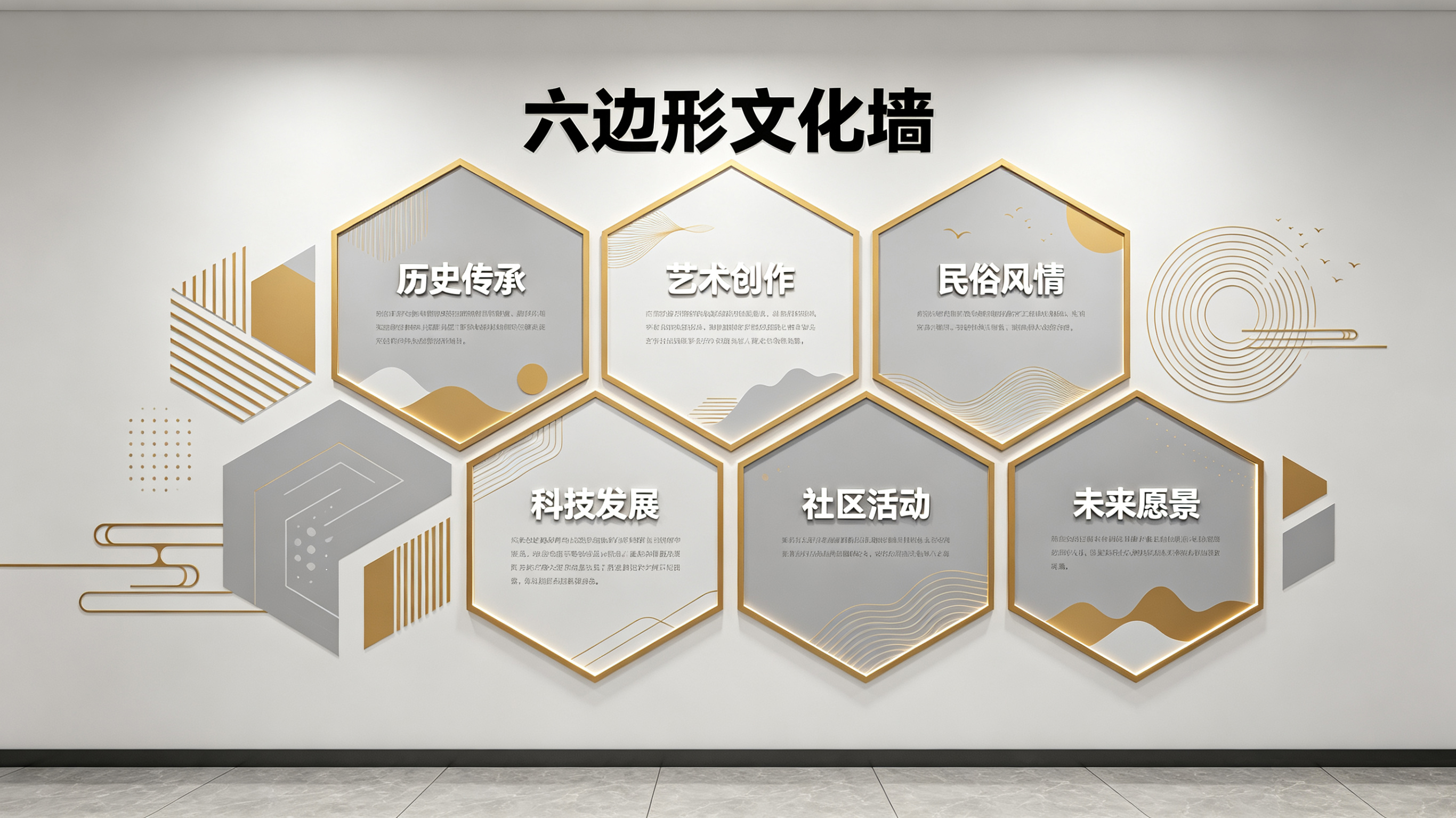 北流企业文化墙 | 六边形信息美学